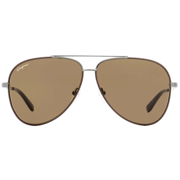 Salvatore Ferragamo Accessories - Salvatore Ferragamo SF131S067 Aviator Sunglasses Dark Brown